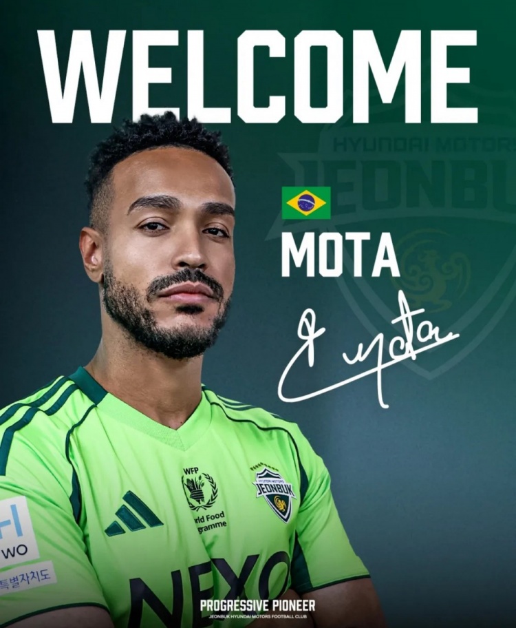 官网赛程-巴西中锋布鲁诺·莫塔加盟全北现代，近期曾与申花传绯闻